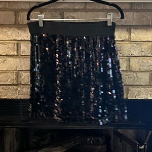 Black Sequin Mini Skirt never worn size large